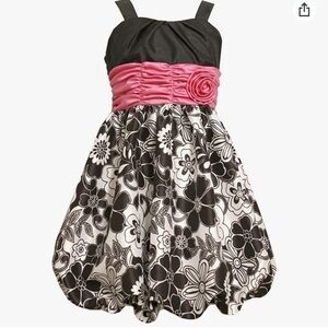 Bonnie Jean NWOT Big Girls Plus Size Black/White Shirred Waist Bubble Dress